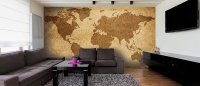 Salon, fototapeta mapa świata